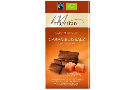 Maestrani Milchschokolade Caramel Salz Schweizer